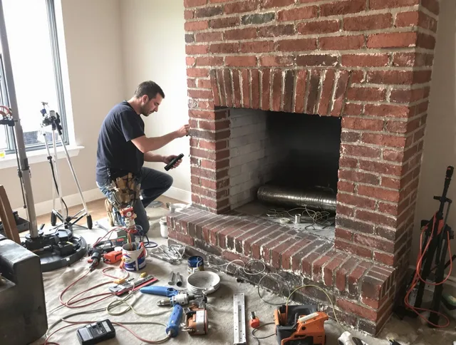 Coventry Chimney Sweep specialist finalizing chimney liner service in Coventry, CT