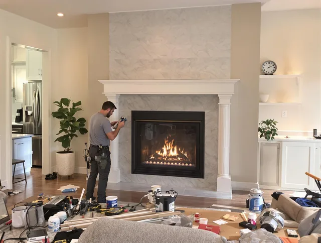 Newly installed fireplace by Coventry Chimney Sweep in Coventry, CT